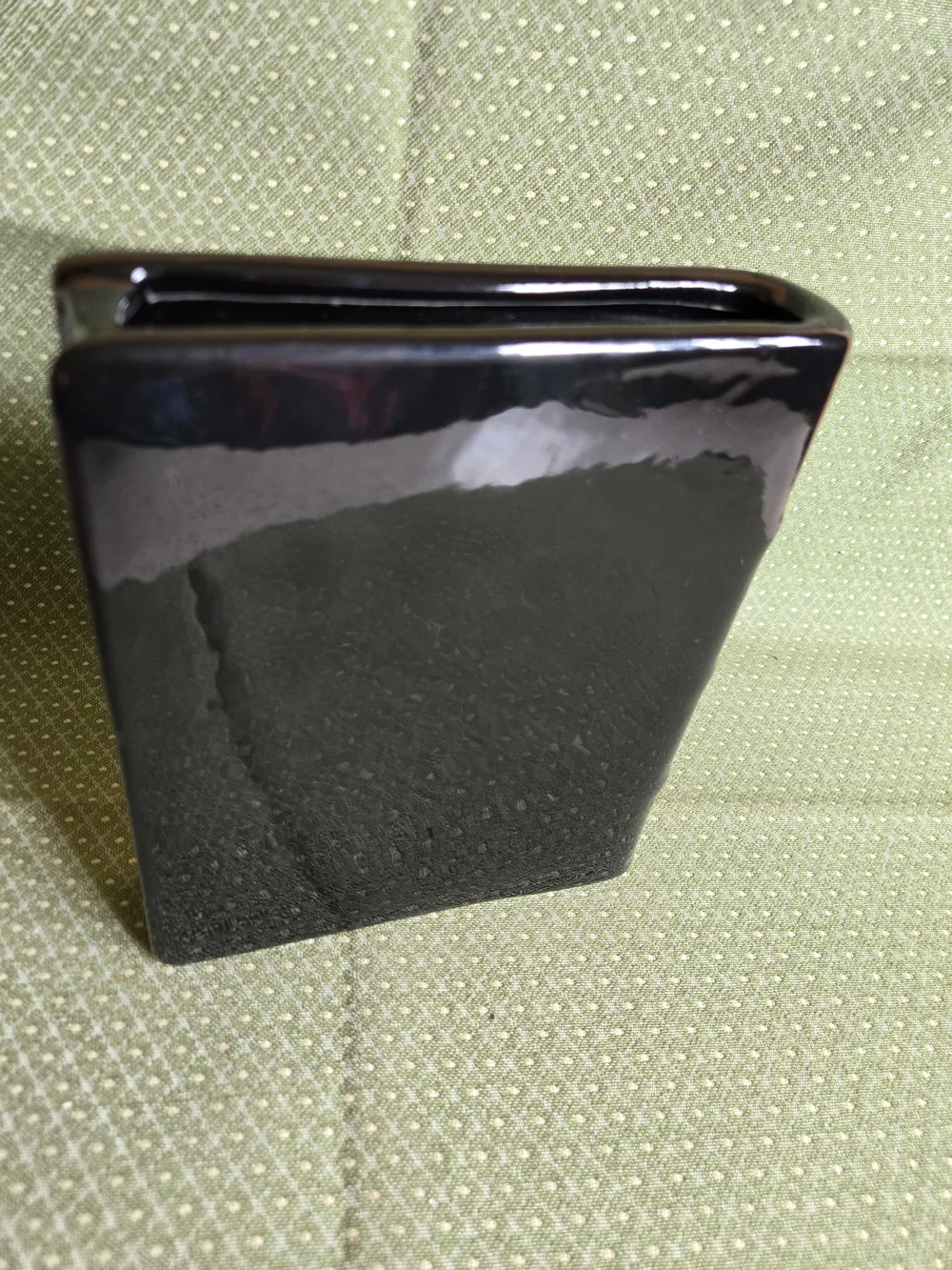 Book Vase - Glossy Black Square Ceramic